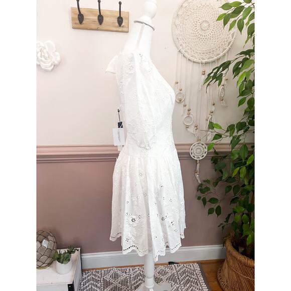 Marchesa Notte White Embroidered Minidress Size 8 NWT - Picture 7 of 12